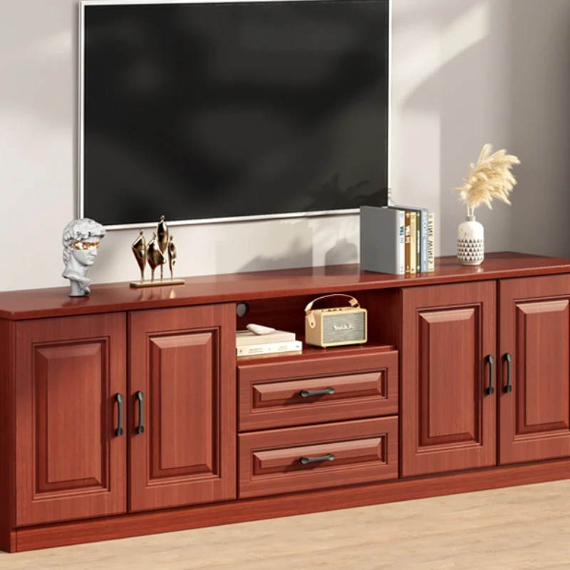 

Solid wood TV cabinet is simple and modern, small apartment, high TV cabinet