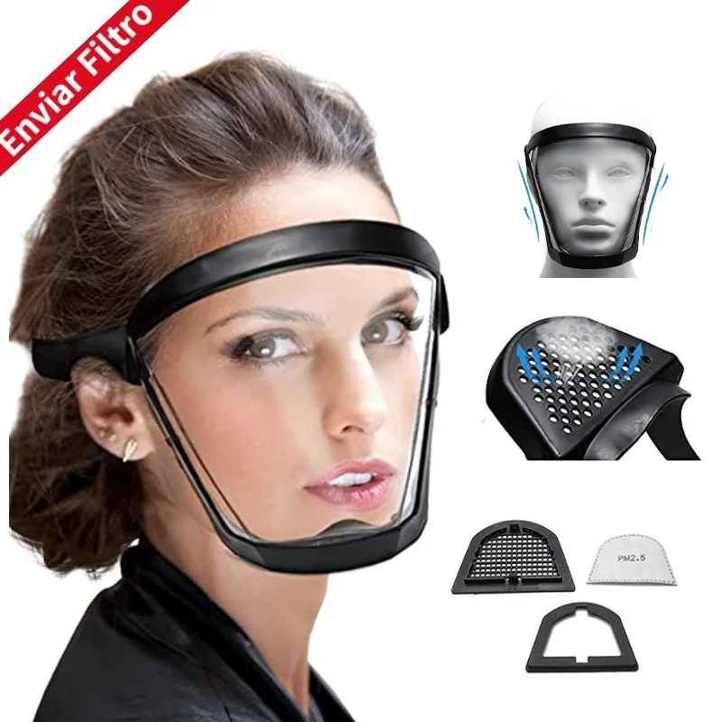 

Transparent Face Mask Full Face Shield Safety Glasses Eye Protection Mask Windproof Dustproof Anti-splash Face Mask Kitchen Tool