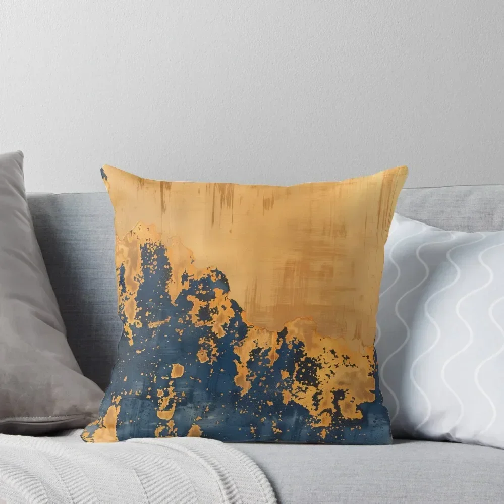 

Gold and Blue Abstract Painting Throw Pillow Cushions Cover christmas decorations for home 2025 Bed pillowcases pillow