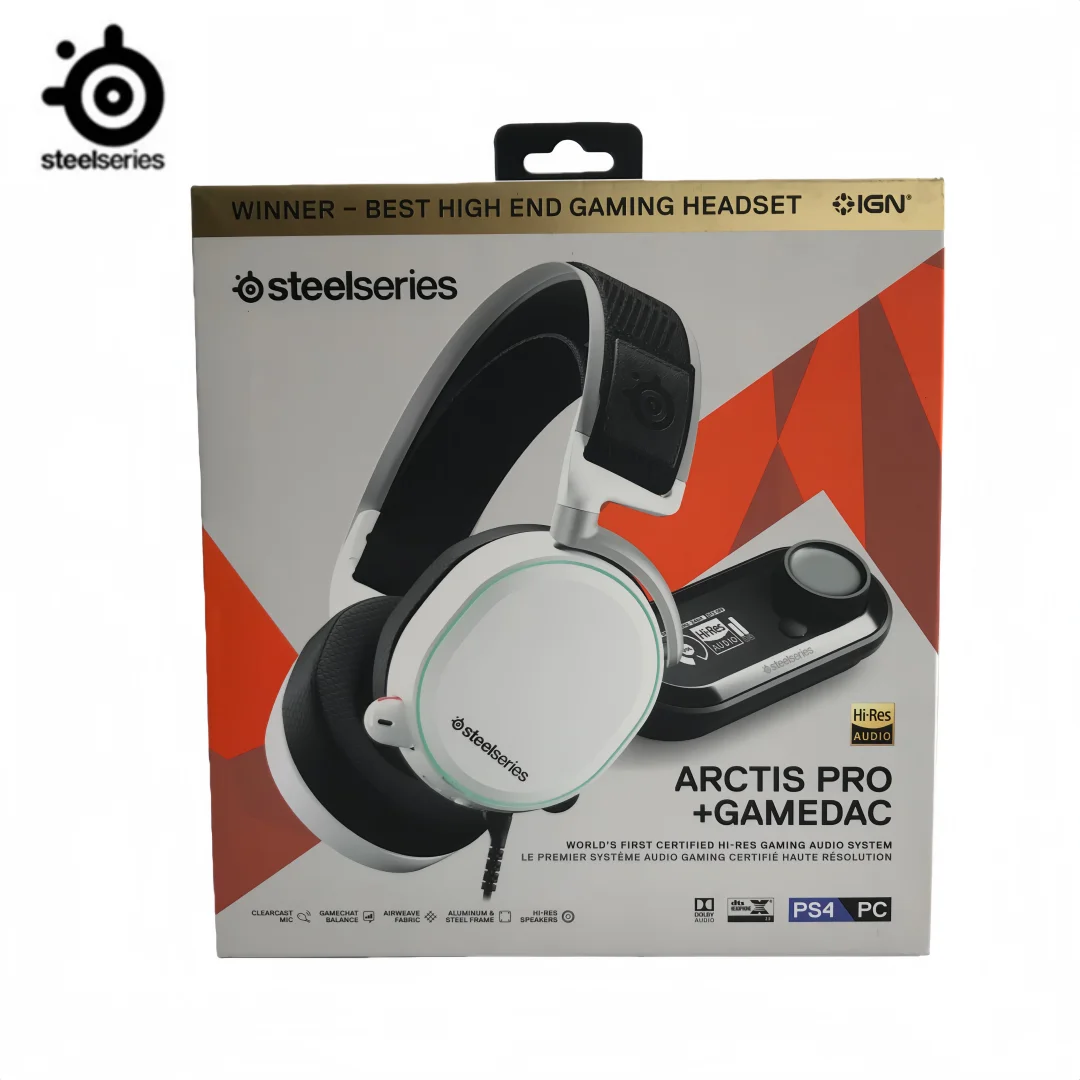 Auriculares para Juegos con Cable SteelSeries Arctis Pro + GameDAC - Audio de Alta Resolución Certificado - DAC y Amplificador Dedicados - para PS5/PS4 y PC