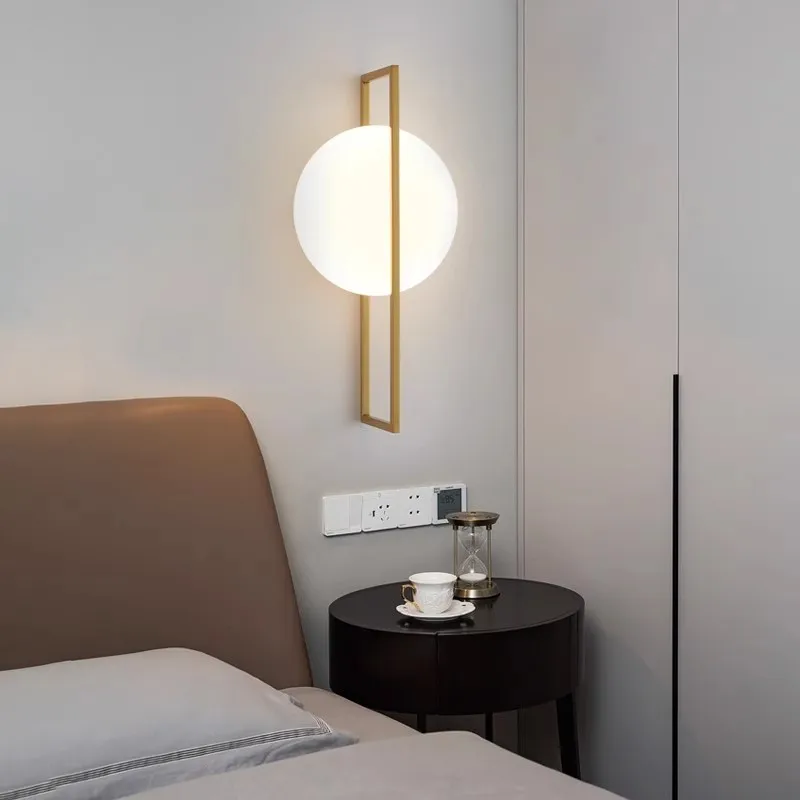 

New Nordic modern minimalist LED wall lamp bedroom living room background wall lamp creative balcony corridor home decoration