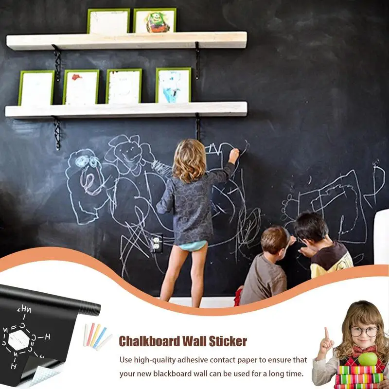 ChalkBoard Blackboard Stickers Draw Mural Decor Chalk Board Erasable Wall Sticker For Kids Rooms Bedroom 45x200cm