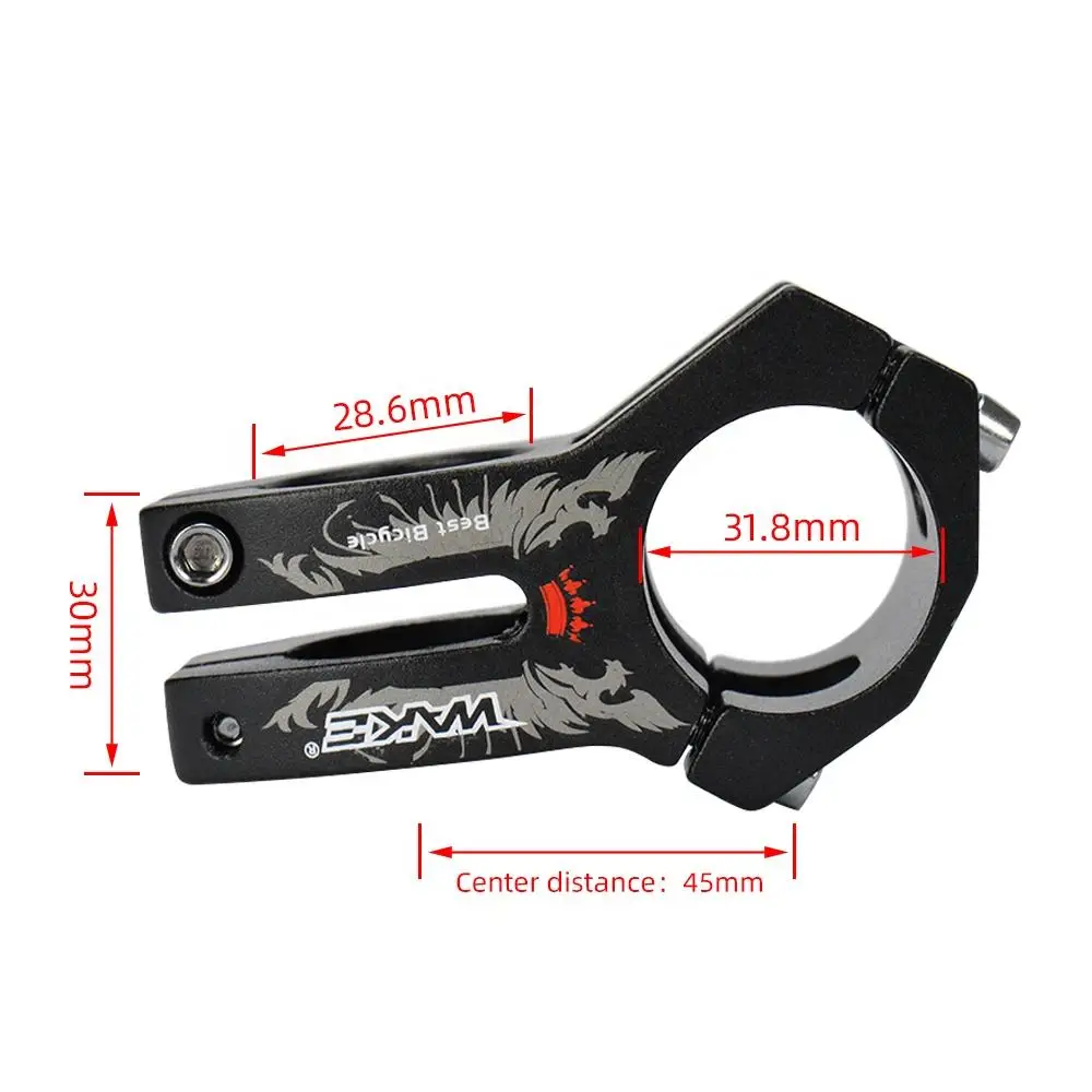 WAKE Bicycle Stem Mountain Handlebar CNC Alloy Lightweight Bicycle Parts 31.8 *28.6*45mm Bicycle Short Handlebar Bike Stem