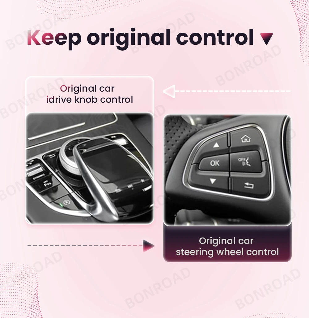 BONROAD Kabelloses CarPlay Android Auto Upgrade-Modul für Mercedes Benz C GLC W205 A CLA GLA B E GLE CLS NTG4.5 NTG 5.0 mit Airplay und Mirrorlink – Detail 3