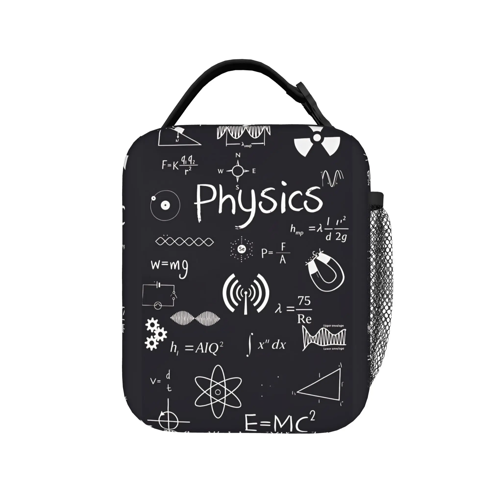 Chemistry E=MC² Science Equation Sketch Lunch Bag For Women  Graphic Travel Lunch Box Fashion Portable Oxford Cooler Bag