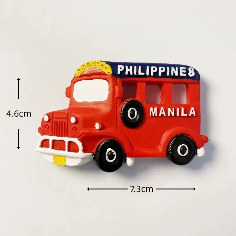 Manila, Philippines Tourism Commemorative Creative 3D Hand drawn Colorful Stunning Car Decoration Magnet Refrigerator Sticker Gi
