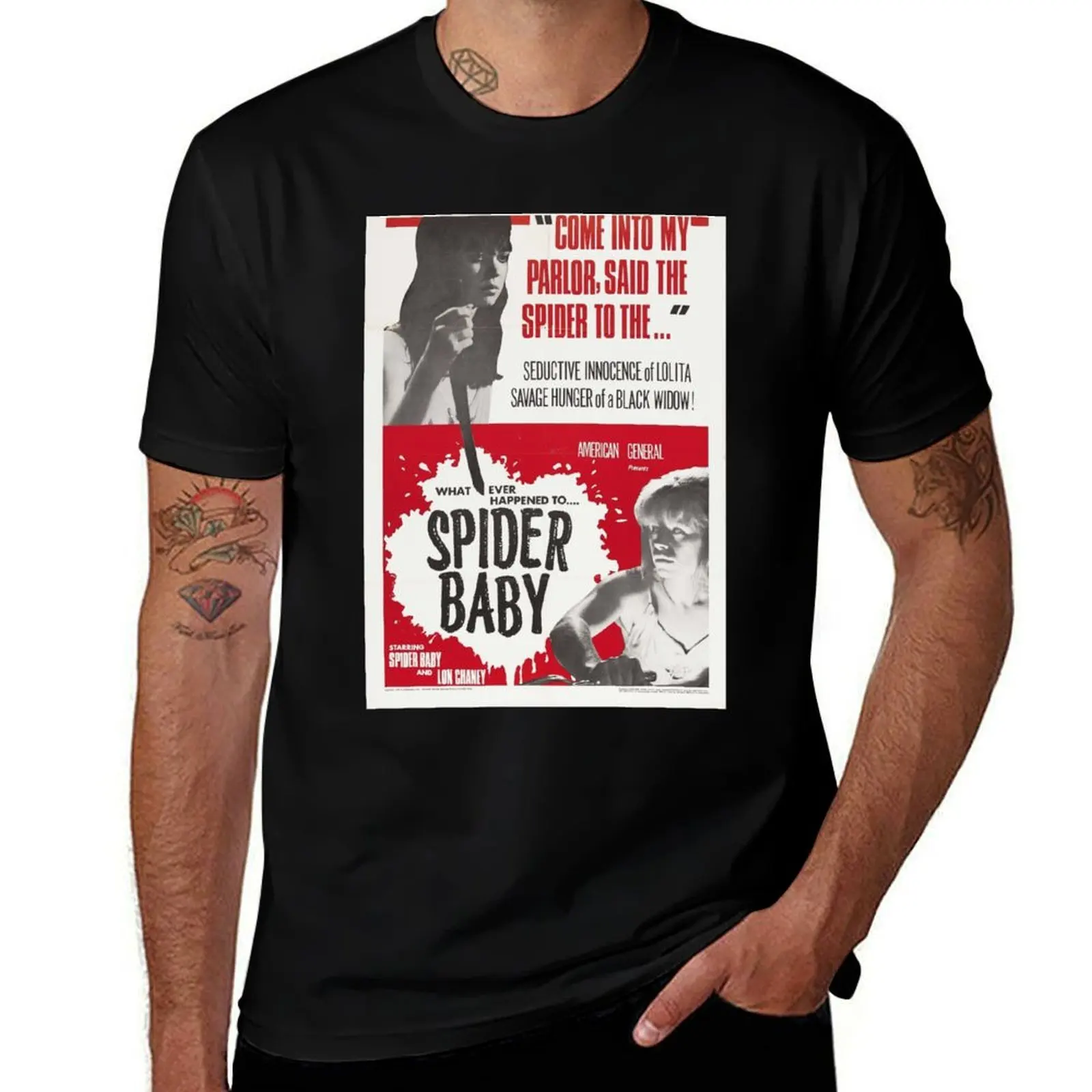 

Spider Baby Poster Artwork T-Shirt Basic Solid Color Short Sleeve T-Shirt
