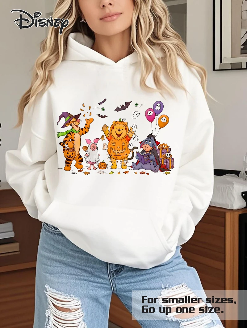 

Potdemiel Disney Winnie The Pooh & Piglet Hoodie - Black Pullover Sweatshirt with Kangaroo Pocket, Cozy Loose Fit Hooded Sweater