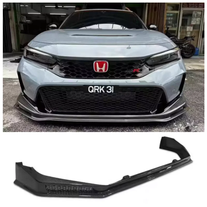 

Для Honda Civic FL5 Typer 2022 2023 2024 + высококачественный автомобильный бампер из углеродного волокна, передний диффузор для губ, спойлер