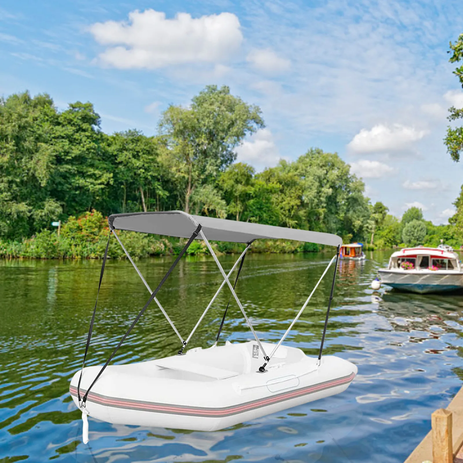 Boat Sun Shade Shelter Sun Shade Portable Top Cover Canopy Boat Sun Shelter Sailboats Awning Cover Fishing Canopy Foldable