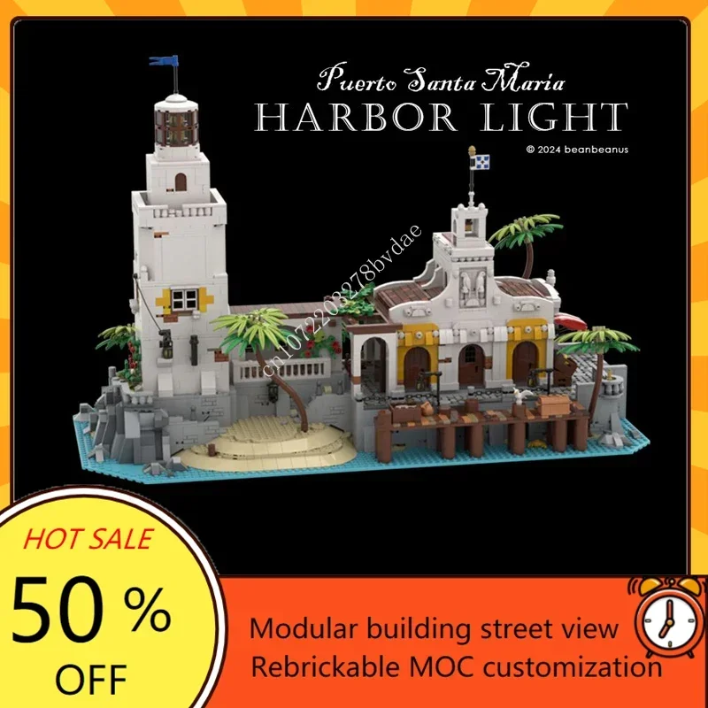 

4997PCS Puerto Santa Maria Harbor Light Modular MOC Creative street view Model Building Blocks Education Assembly Toys Gifts