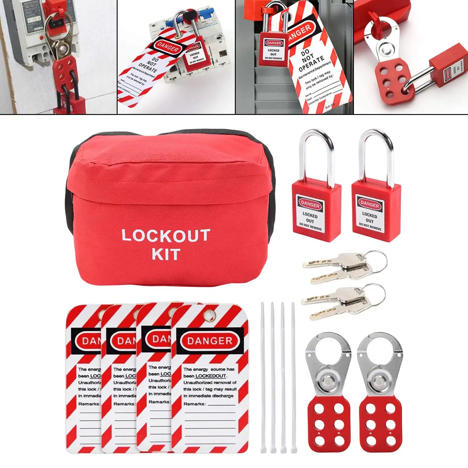 

Heavy Duty Electrical Lock Out Kits, Tags Hasps Lockout for Industrial, Lockout Padlocks Circuit Breaker Lockout