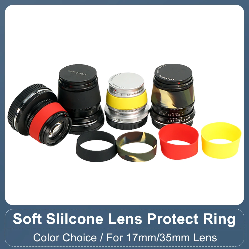 TTArtisan Soft Silicone Ring Lens Protector Ring Anti-dust Cover for 17mm F1.4 Lens 35mm F1.4 Lens Red Black Yellow Camouflage