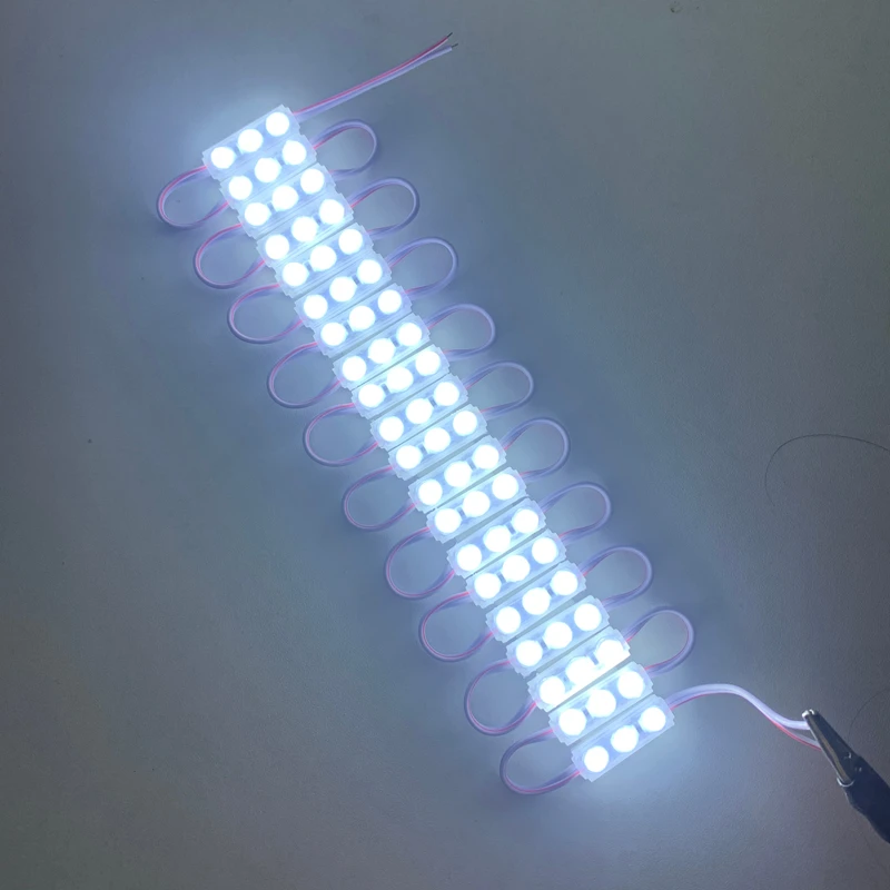 1000 قطعة 2835 وحدة led صغيرة بالجملة DC12V وحدة حقن 0.9 واط 3led أبيض بارد مقاوم للماء مع عدسة 29*9 مللي متر الخلفية