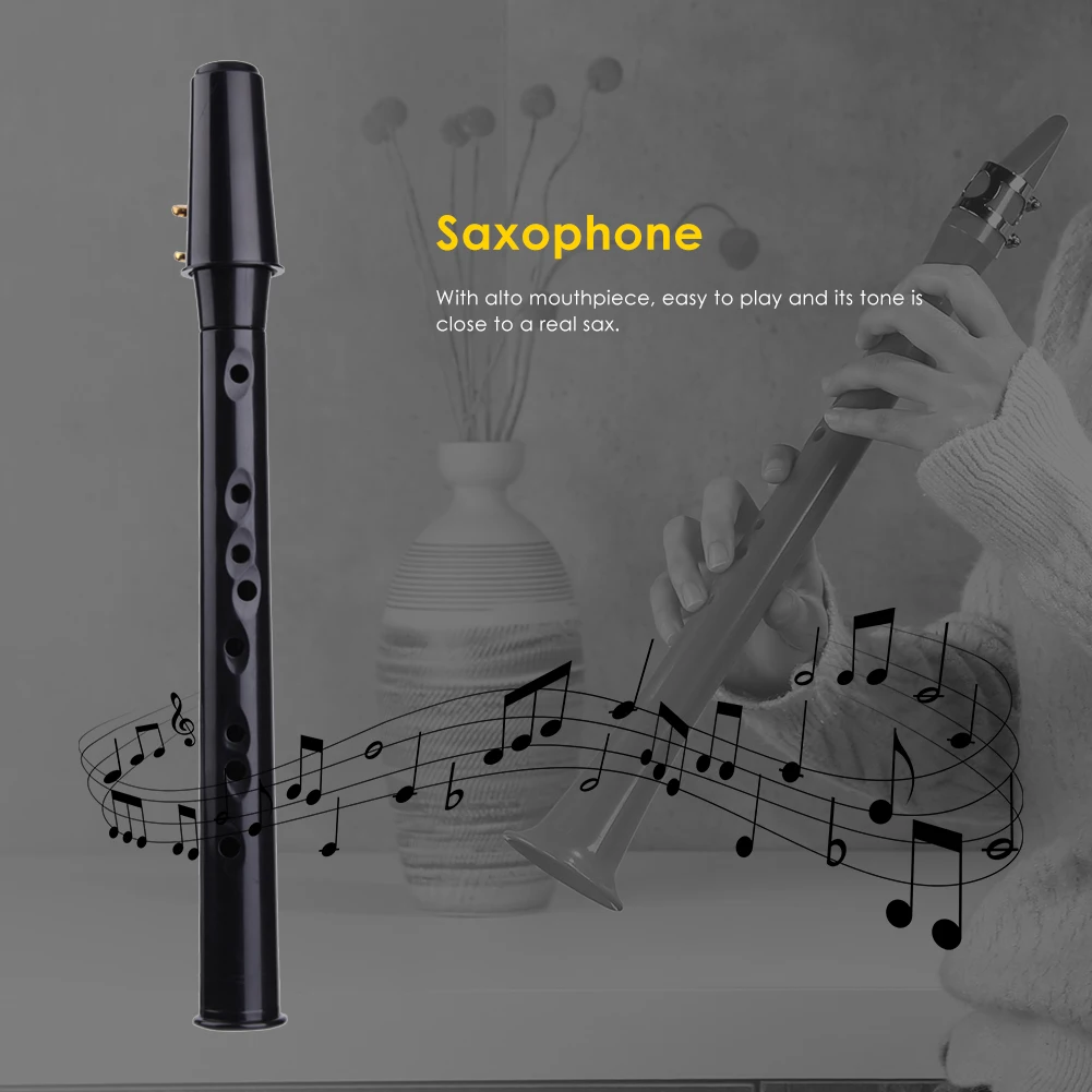 Mini Taschen-ABS-Bb-Saxophon mit Alt-Mundstück 5 Blätter Holzblasinstrumente Mini-Saxophon Tragbares Kleines Saxophon