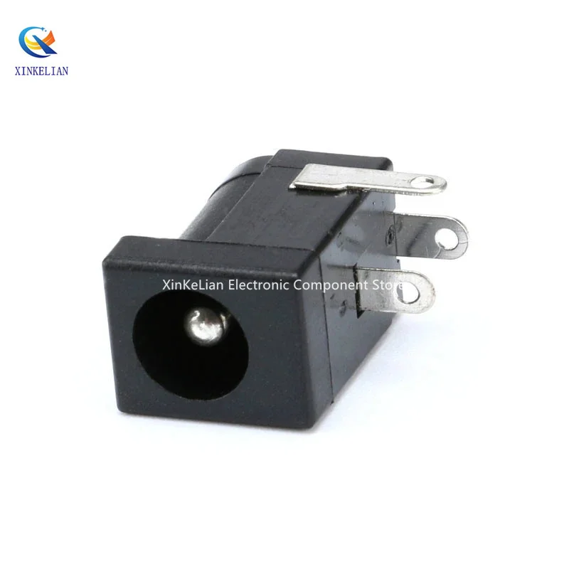 10-100Pcs/Lot DC-005 PCB Mount 5.5 x 2.1/2.5 mm Female DC Power Jack Plug Socket Connector DC005 Black 5.5*2.1/2.5MM