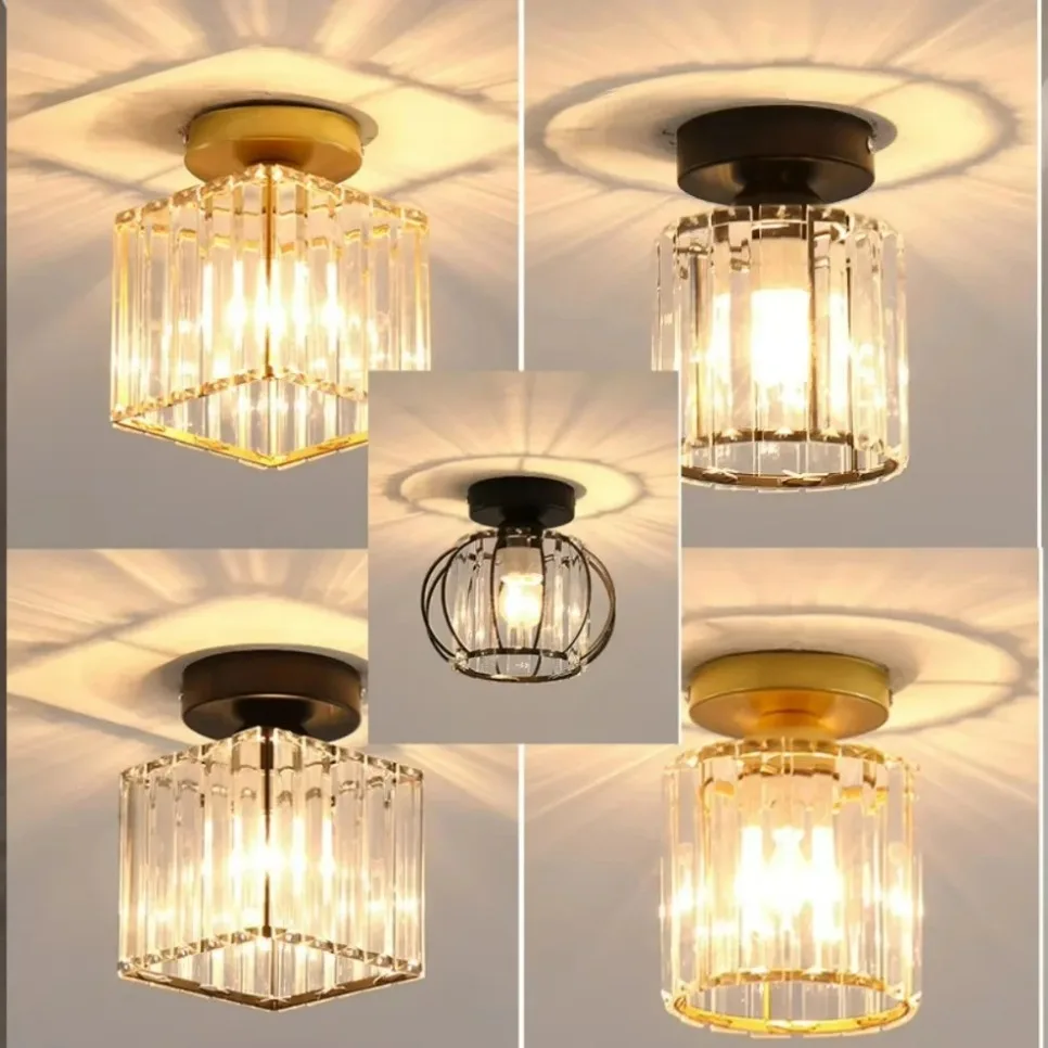 الشمال LED الاكريليك مصباح السقف الممر الممر E27 مصباح لغرفة المعيشة غرفة نوم المنزل ضوء السقف الإضاءة الداخلية التيار المتناوب 85-265 فولت