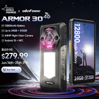【World Premiere】Ulefone Armor 30 Rugged Phone 12800mAh 24GB+512GB Smartphone 120Hz  Android 15 NFC Night Camera Global Version
