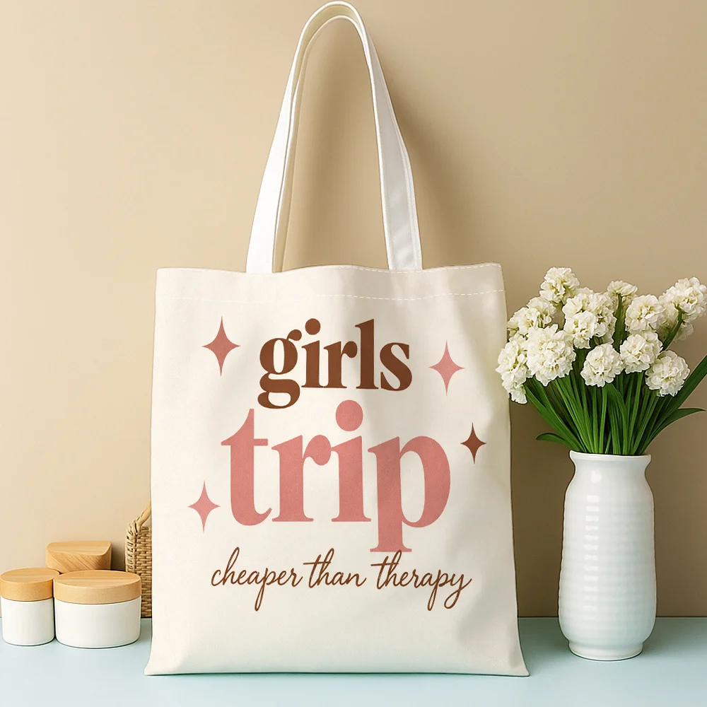 1pc Minimalist Modern Pink Non Square Tote Bag Suitable for Books, Laptop Travel School - Spacious Girls Trip Bag with Hot