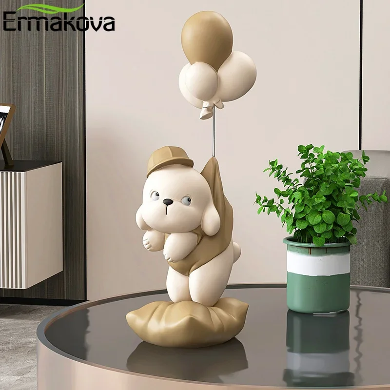 Ermakova Large Creative Dog Sculptures Balloon Puppy Statues Home Decorative Ornaments Figurine For TV Cabinet Living Room New