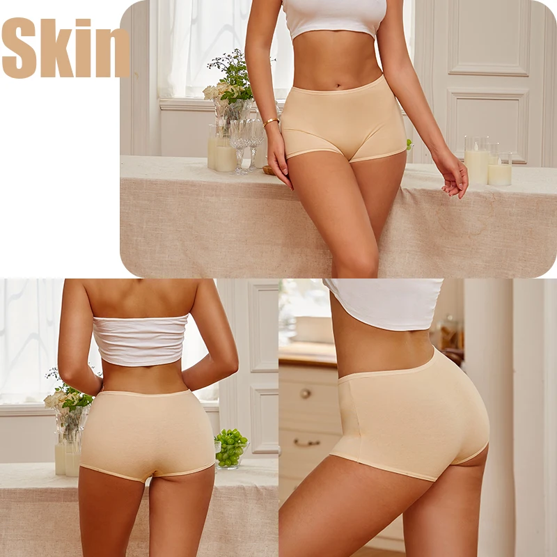 FINETOO 3KS/SET Dámské bavlněné kalhotky Bezešvé sportovní boxerky Spodní prádlo Dámské jednobarevné kalhotky Útulné intimní kalhotky Měkké - náhled 2