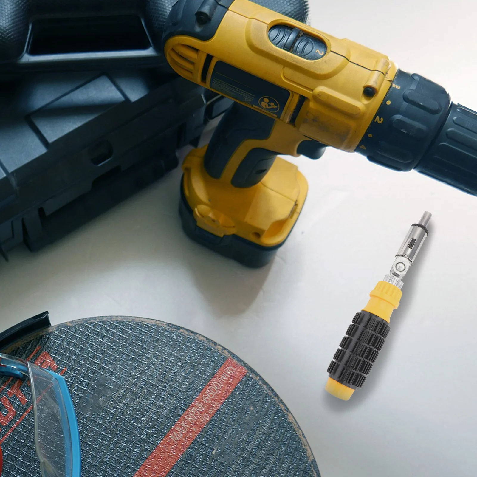 

Ratchet Wrench Handle For 1/4 Inch Screwdriver Bit Steel Multifunction Tool 180 Degree Rotation Magnetic Holder Electrician