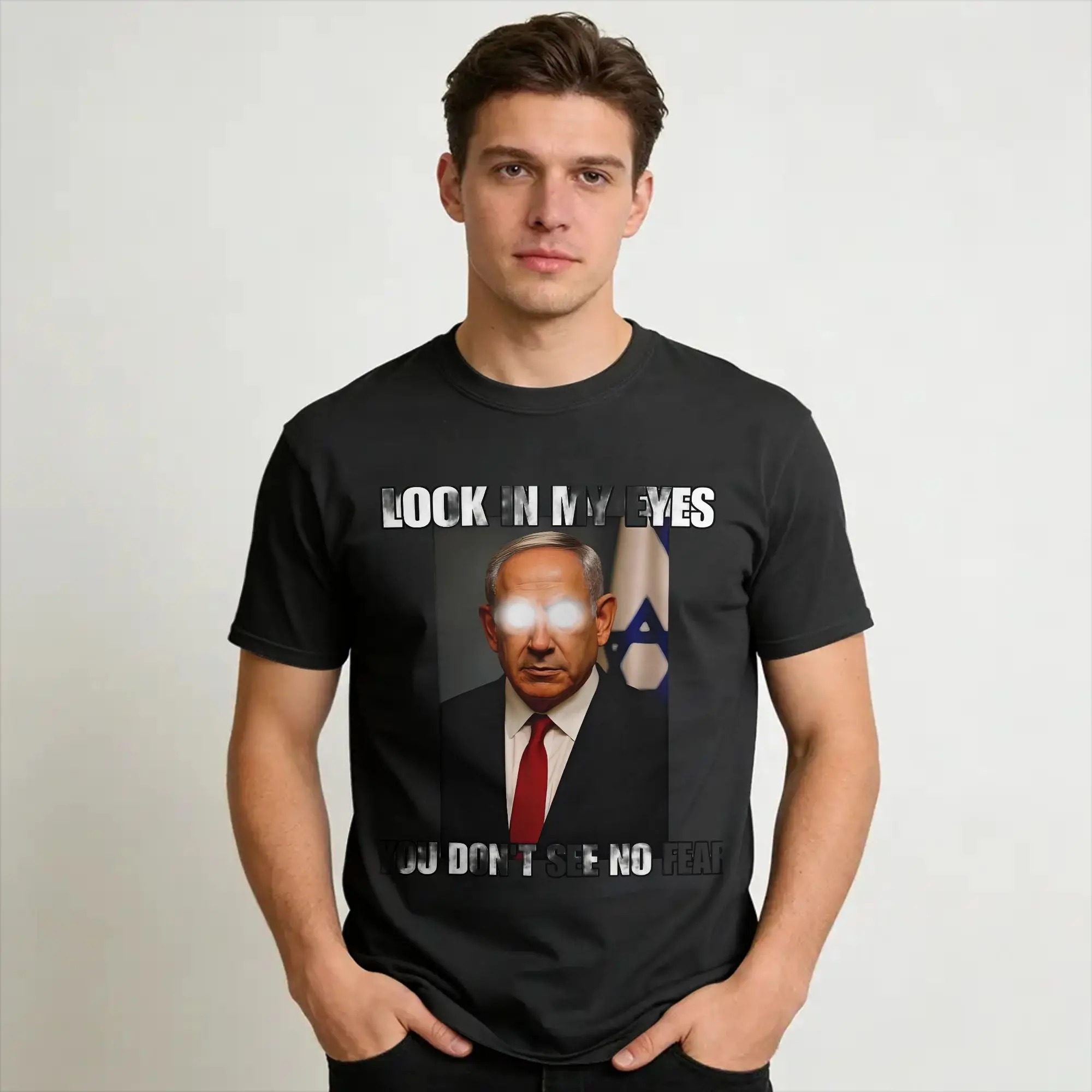 BYE-BYE BIBI Benjamin Netanyahu Leaves Office  Accessories Unisex T Shirts Pure Cotton Tee Printed  T-shirt Clothing