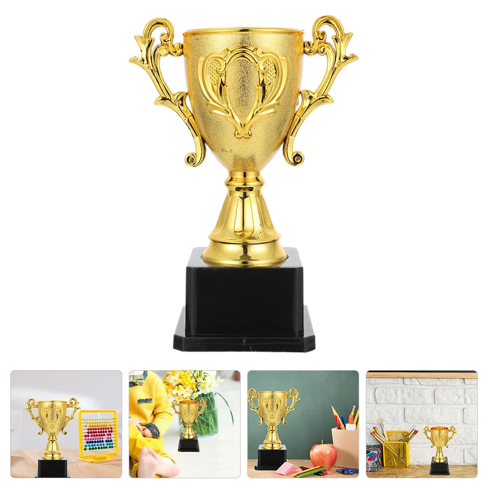 

Toy Gold Decor Contest Reward Trophy Plastic for Game Winner School Kids Award Universal Cup Competition Student Child