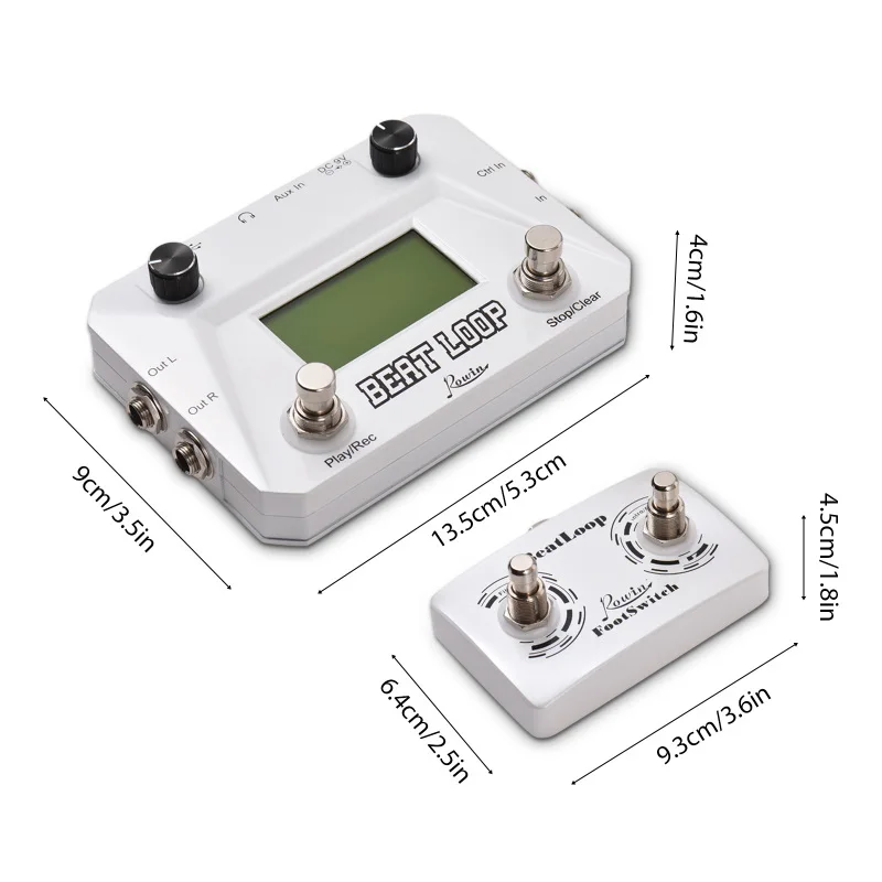 Rowin Drum Machine Recording Effector 40 Drum Rhythm LCD Backlight Display Electric Guitar Drum Machine Pedal Guitar Accessories