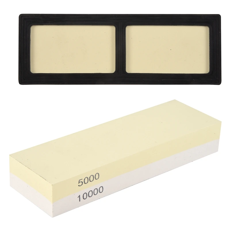 Whetstone 5000/10000 Sandstone, 2-Sided Polishing Kit, Water-Polishing Tool For Kitchen Cutlery And Outdoor Blades