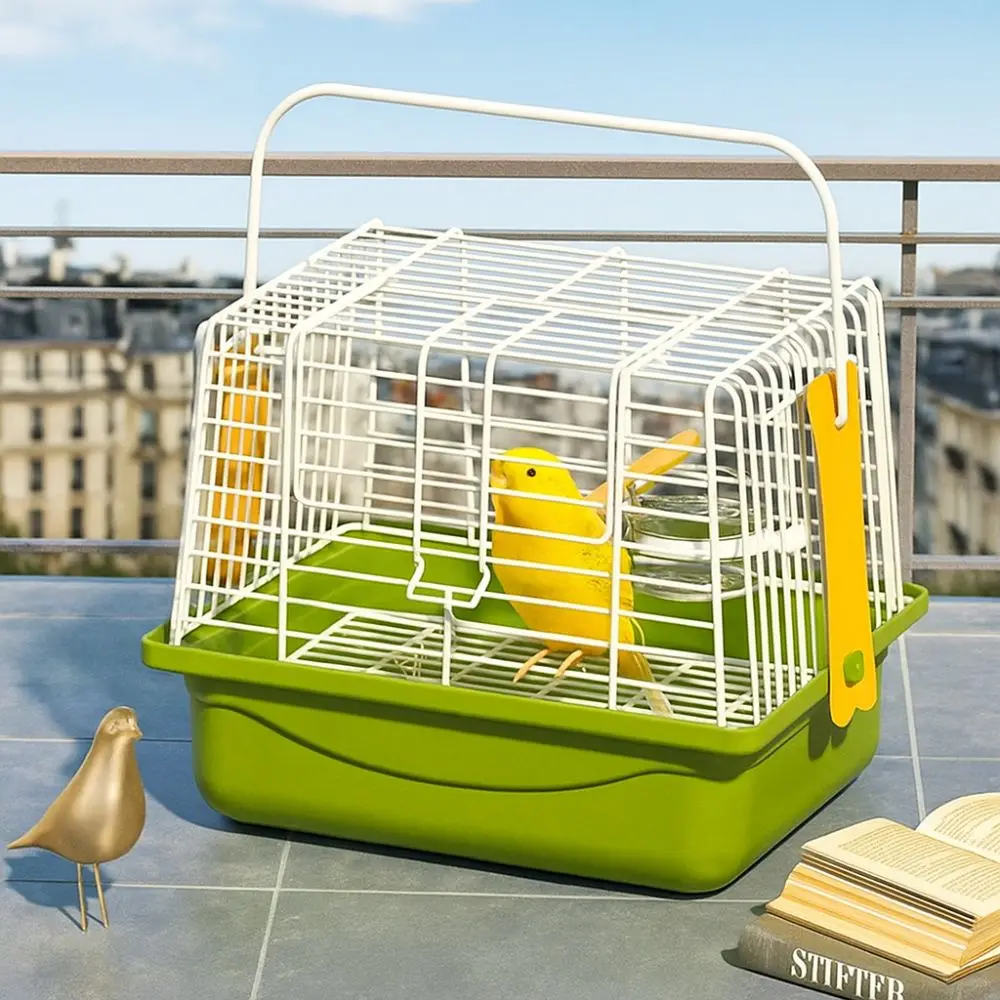 

Removable Portable Bird Cage Bite Resistant with Handle Bird Travel Carrier Cage Durable with Standing Pole