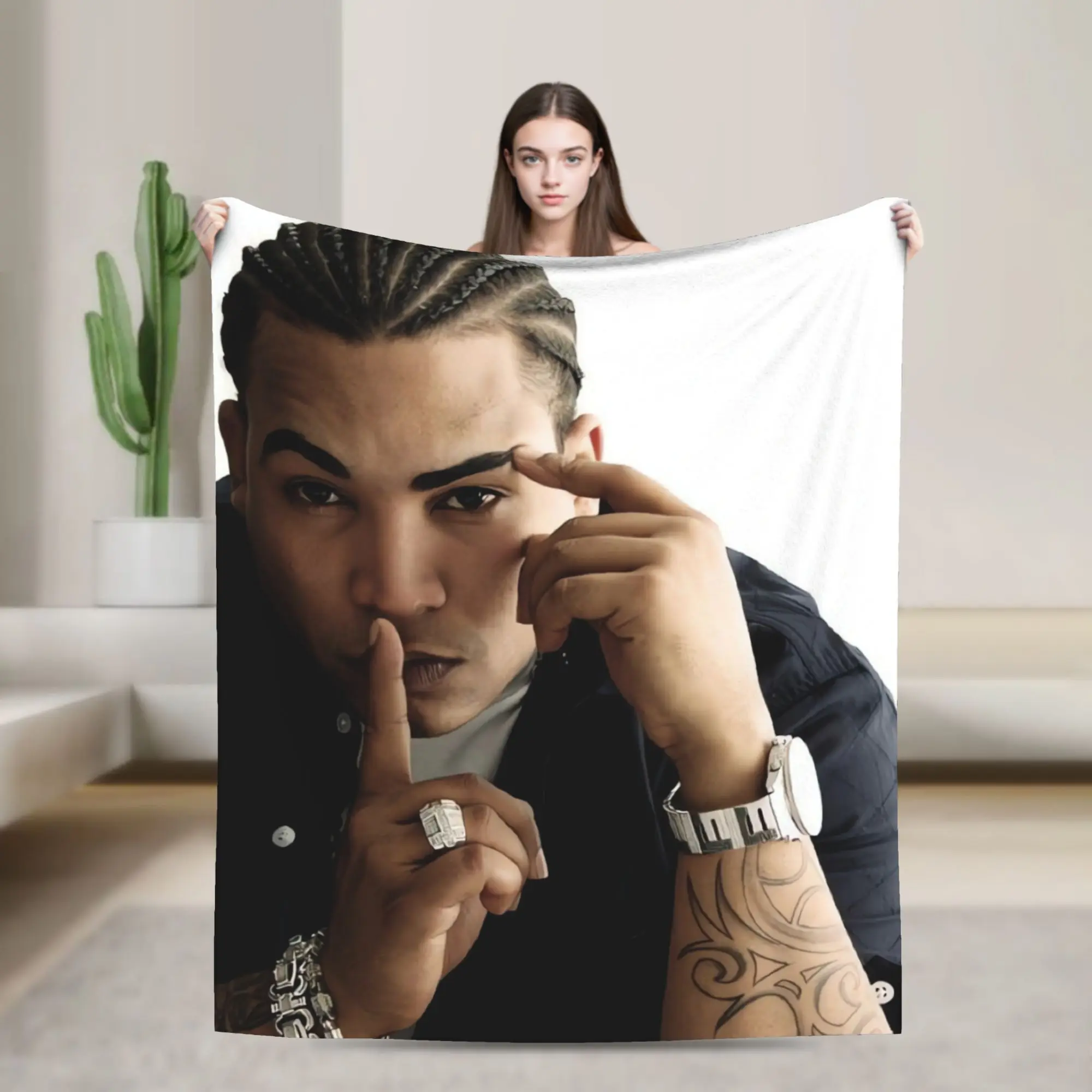 Manta de Franela del Tour 2026 del Rapero Don Omar, Manta Súper Cálida para Dormitorio, Viajes, Cubrecama, Cubre Sofá