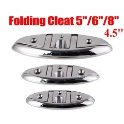 4.5/5/6/8inch Marine Mooring Folding Cleat 316 Stainless Steel High Mirror Polished Glossy Boat Deck Folding Cleats Parts