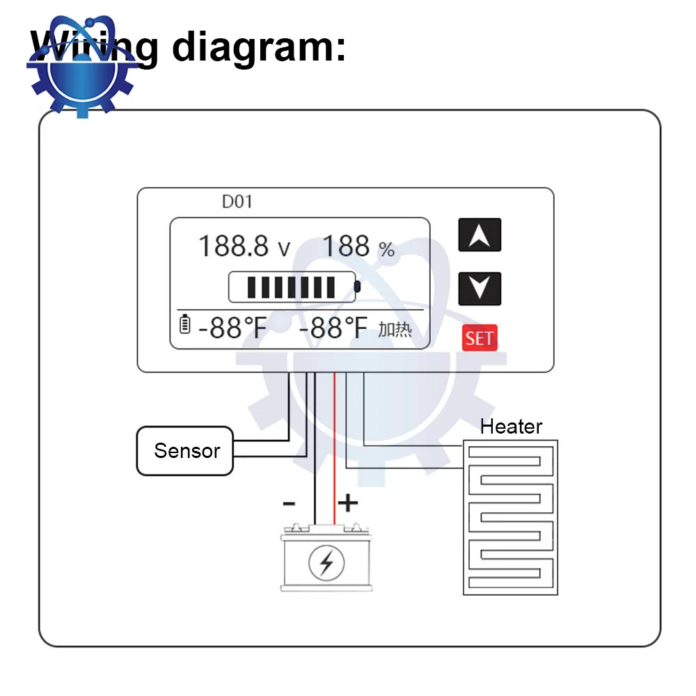 Car Battery Voltmeter DC 9V-100V Capacity Indicator Power Meter Lithium LiFePO4 Lead-acid Cell 12V 24V 48V with Alarm Fuctction