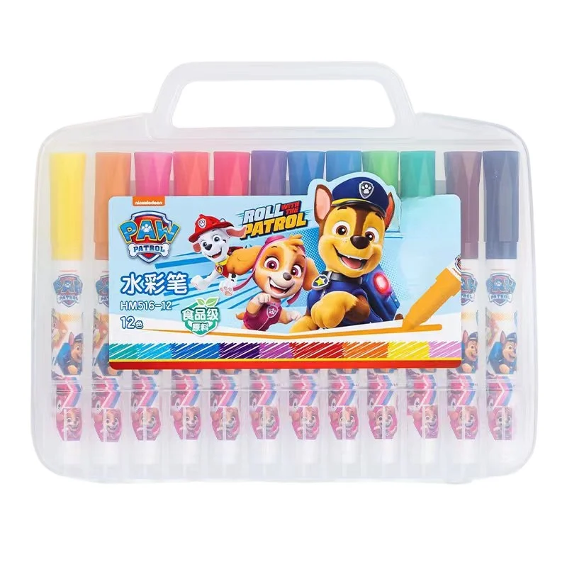 12 Pcs/Set PAW Patrol Chase Water Color Pen Colored Art Marker Sketching Manga Markers Drawing Set Children Stationery Supplies