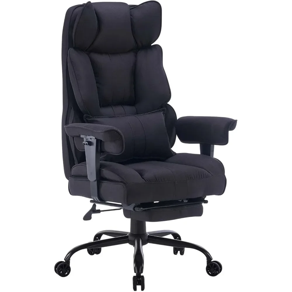 Fabric Office Chair, Big and Tall Office Chair 400 lb Weight Capacity, High Back Executive Office Chair with Foot Rest