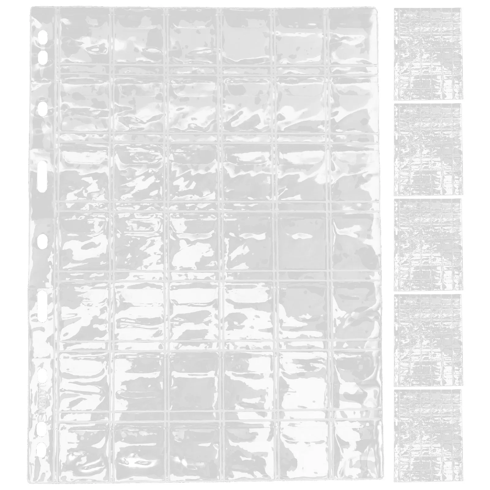 6pcs Coin Collecting Album Pages Pvc Stamp Storage Organizer For Coins Stamps Jewelry Collections Loose-Leaf Holder