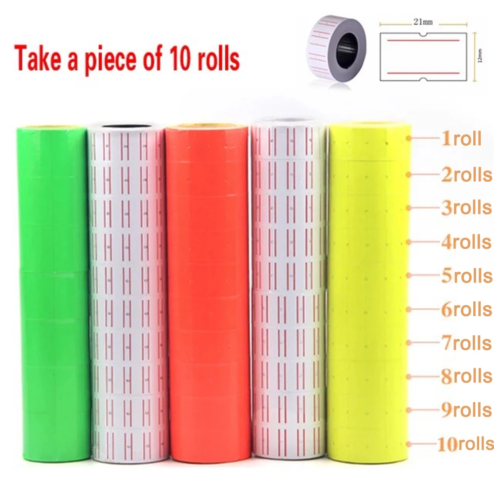 Label Coding Paper Supermarket Commodity Price Label Coding Machine Price Paper White Color Price Tag Stickers for 5500printer
