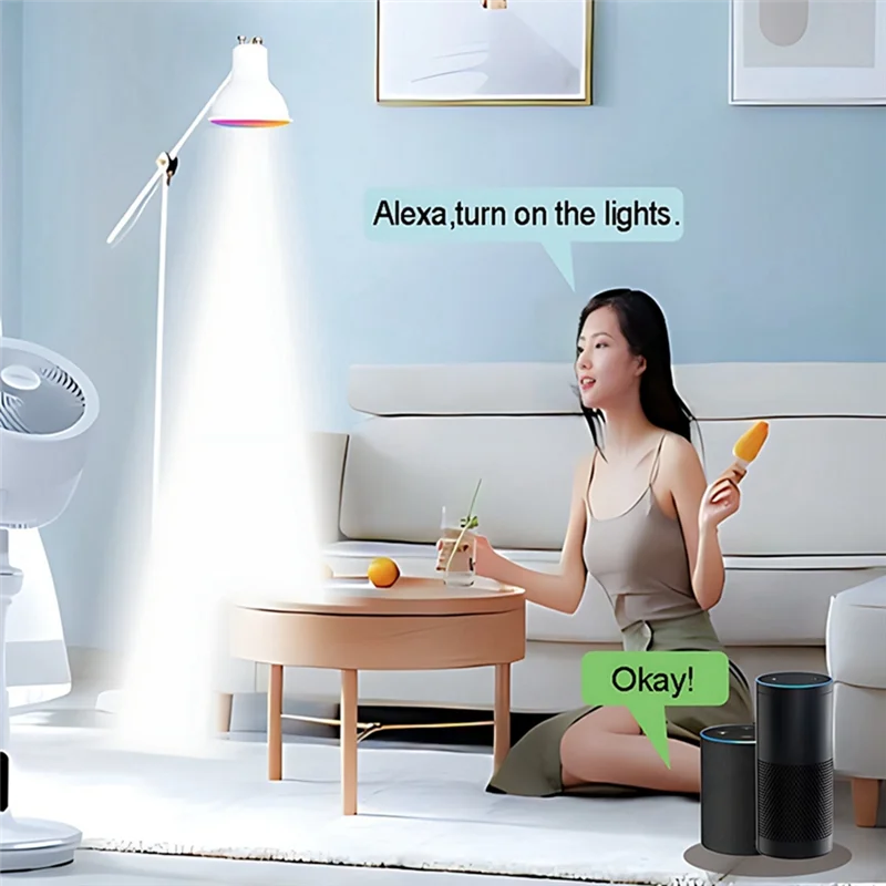 

AA08-5PCS Tuya Wi-Fi GU10 Умная светодиодная лампа с регулируемой яркостью 6 Вт 220 В Smart Life App Control Прожекторная лампа работает с Alexa Google