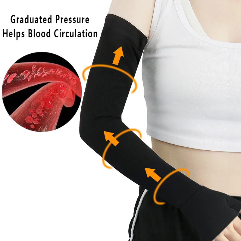 1pcs Medical Compression Arm Sleeve Stretch Breathable Cool Non-slip Outdoor Anti-UV Sunscreen Sports Protective Gear for Men