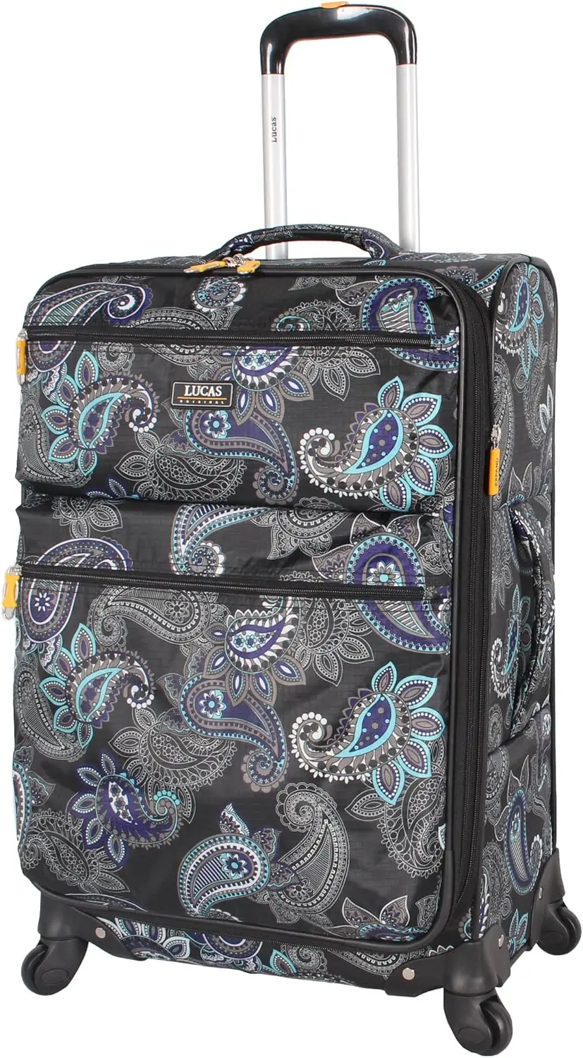 Lucas Designer Spinner Bagagem Mala Set, Softside Expansível, Ultra Leve, Conjunto de Viagem Inclui 20, 3 Peça