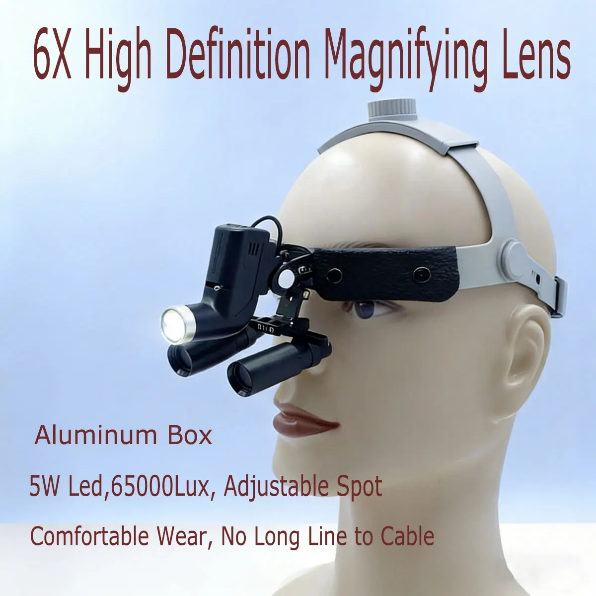 

Dental 6X loupe binoculars Head Mounted High definition Magnifying Lens glass Comfortable Clear Vision Surgical magnifier