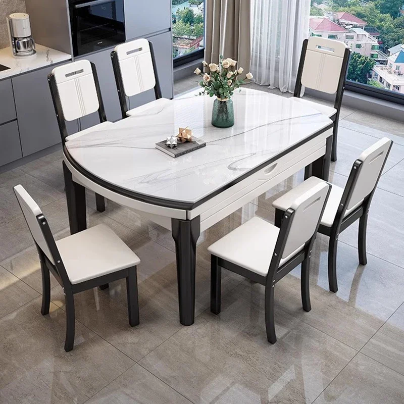 Dinning Tables Sets Elegant Dining Designer Coffee Table Oval Sedentary Round Restaurant Room Mesa Plegables Kitchen Ceramic