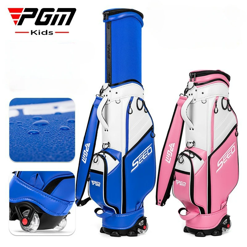 

PGM Large Capacity Golf Bags Waterproof Portable Golf Clubs Bags Children's Hard Shell Retractable Ball Bag with Wheels QB162