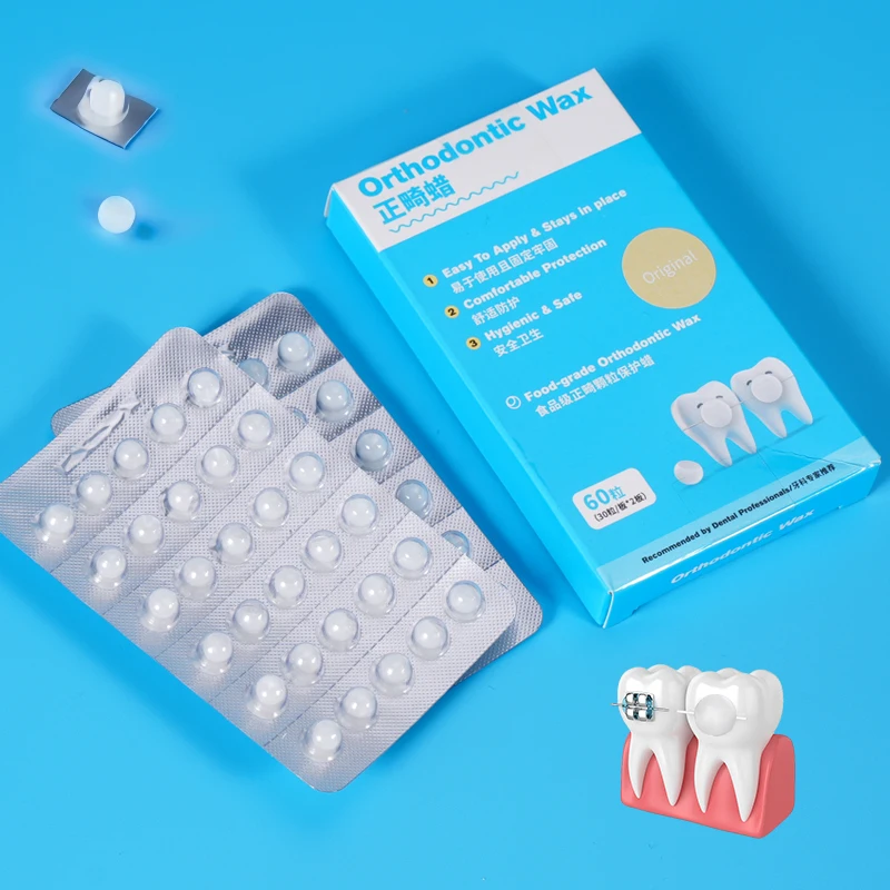 60pcs/box Dental Orthodontic Wax Protective Brace Wax Granular Individual Packaging Orthodontic Anti-grinding Superior Hygiene