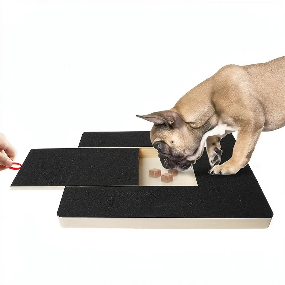 Dog Scratching Board With Snack Drawer Wooden Nail File Pet Grooming Tool For Gentle Claw Trimming Interactive Training