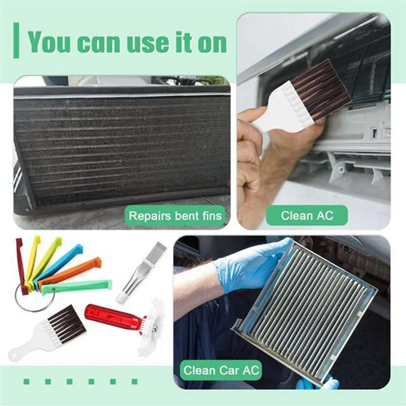 

Air Conditioner Coil Straightener Car Radiator Condenser Fin Comb Sets Hand Cleaning Tool Auto Cooling System Repair
