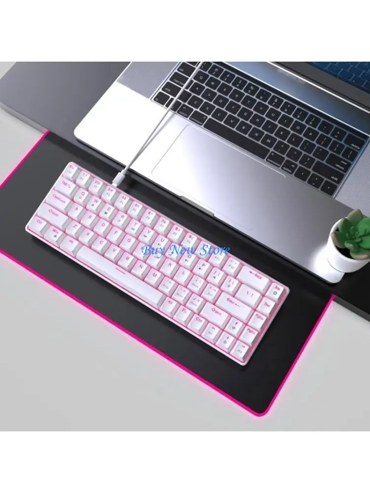 

20CE V800 60 Percent Mechanical Keyboard Double Color Injections with Backlits 68Key Layout Switches USB Small Keypad