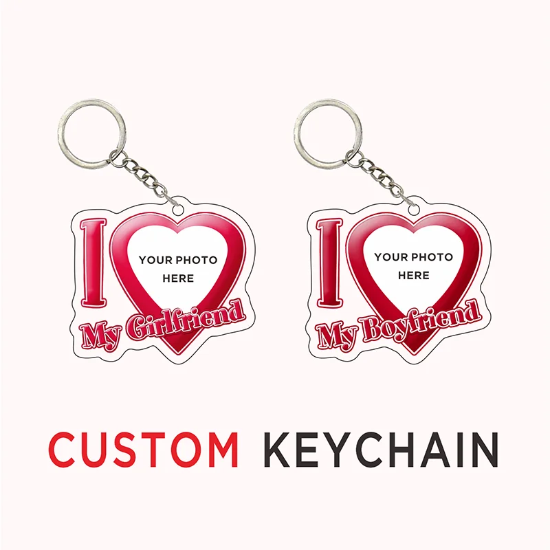 Custom I Love My Boyfriend Girlfriend Heart Keychain for Women Accessories Bf Gf Key Chain Ring Keychains Jewelry Couple Gift