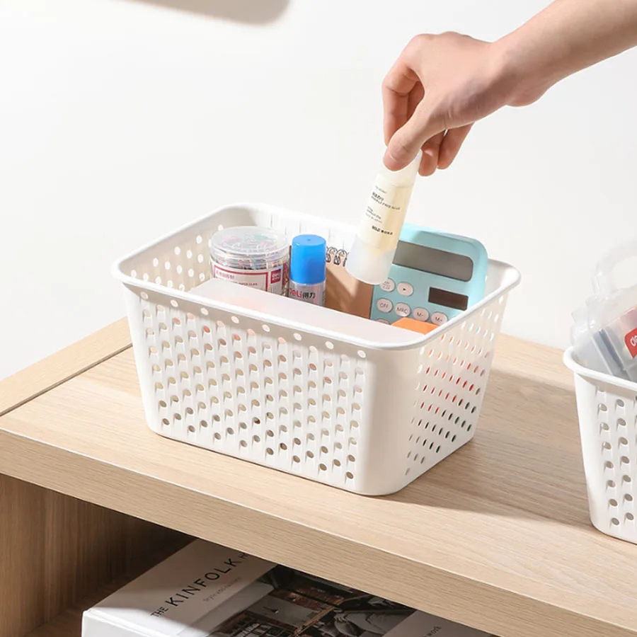 

2PC/Minimalist desktop round hole storage basket, bathroom shower storage basket, multi-purpose kitchen fruit and vegetable